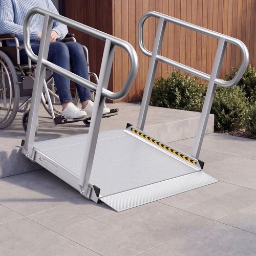 Wheelchair ramp with handrails - wheelchair,