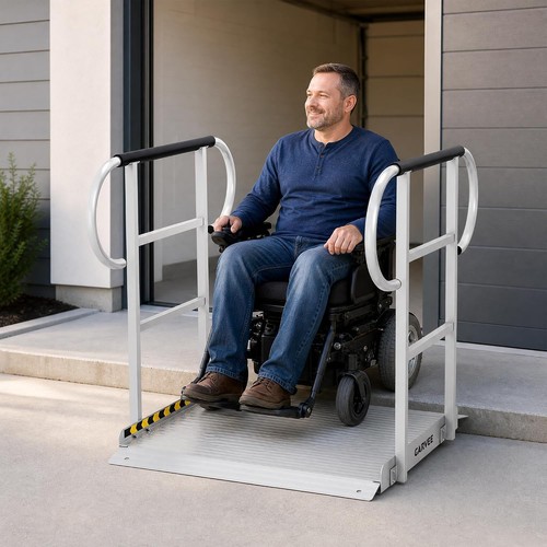 Wheelchair ramp with handrails - ramp,